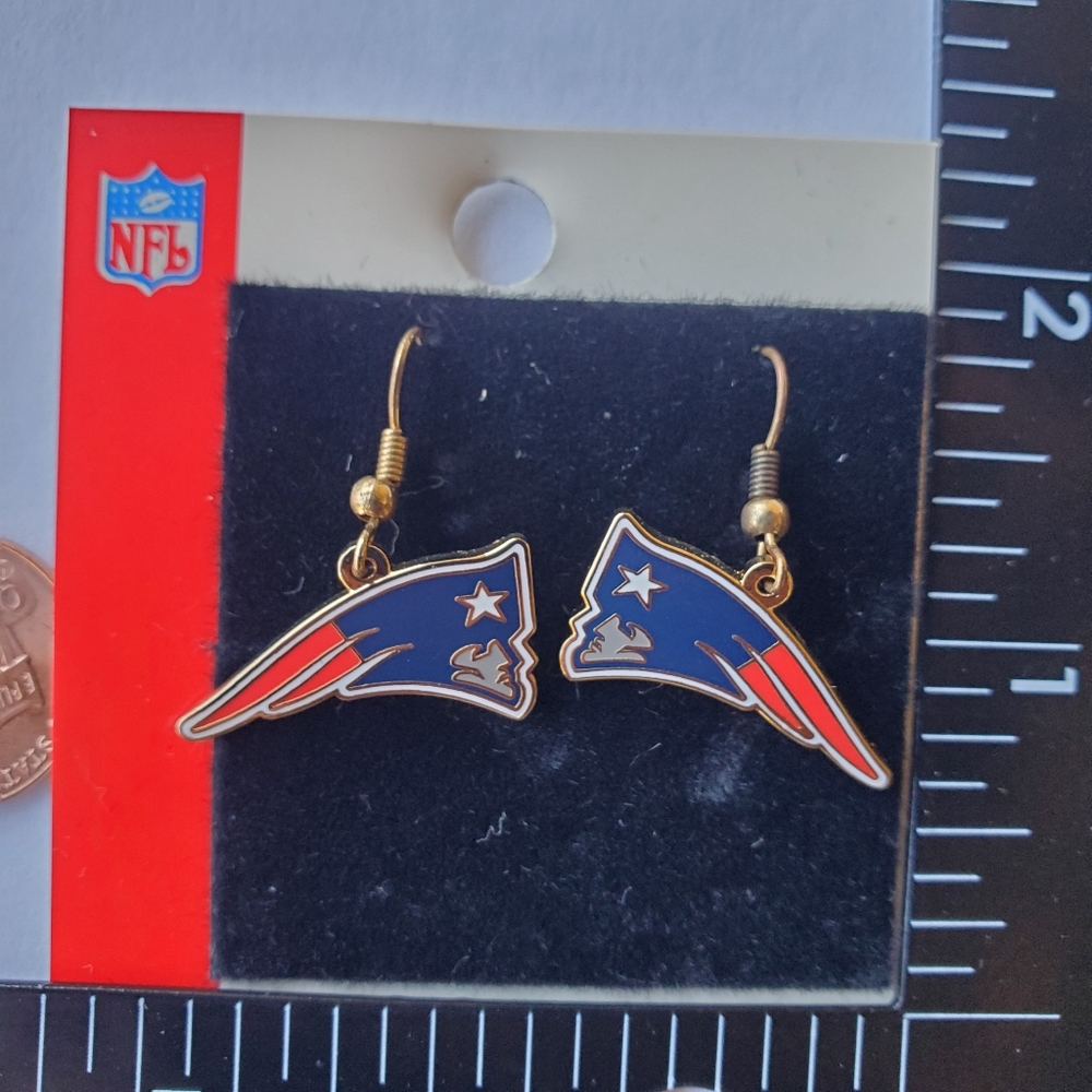 New England Patriots Earrings for NFL football fans.